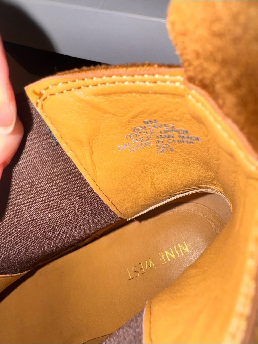 Nine West Suede Pull-On Ankle Boots in Cognac Brown